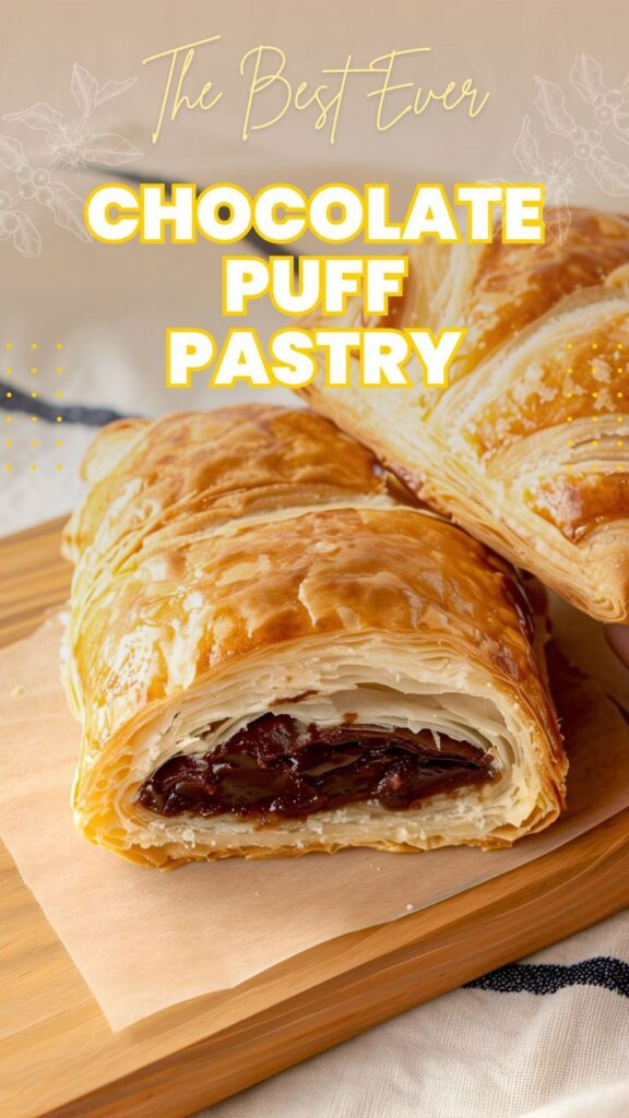 Make the best ever chocolate puff pastry with just a few ingredients! Flaky, golden layers filled with rich, melted chocolate – the perfect easy dessert